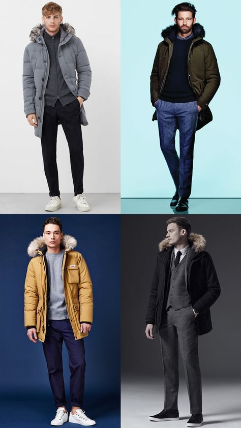 Mans Jacket Winter, Men’s Parka Outfit, Man Winter Jacket, Mens Parka Outfit, Winter Jacket Outfit Men, Parka Men Outfit, Parka Coat Outfit, Winter Outfits Jackets, Parka Outfit Men