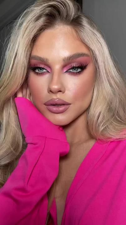 Pink Makeup Eyeshadow, Glamorous Makeup Looks, Makeup Eyeshadow Looks, Natural Prom Makeup, Mekap Mata, 20 Makeup, Barbie Ideas, Formal Makeup, Barbie Makeup