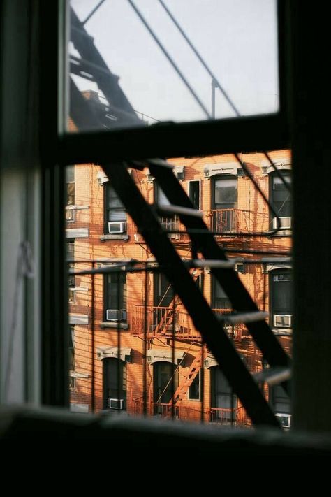 Zachary Zatara, Apartments New York, New York Restaurants, Through A Window, Aesthetic Apartment, Trendy Apartment, York Aesthetic, Fire Escape, New York Aesthetic