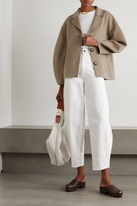 Culotte Outfit, Felt Coat, Minimalist Moda, Halterneck Mini Dress, Loulou Studio, Luxury Women Fashion, Coat Design, 가을 패션, Luxury Brands