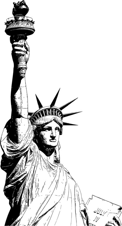 America, American, Famous Buildings, Landmark, Liberty Statue Of Liberty Drawing, Statue Of Liberty Tattoo, Stylo Art, Liberty Tattoo, Stippling Art, Pen Art Drawings, Famous Buildings, Architecture Drawing Art, The Statue Of Liberty