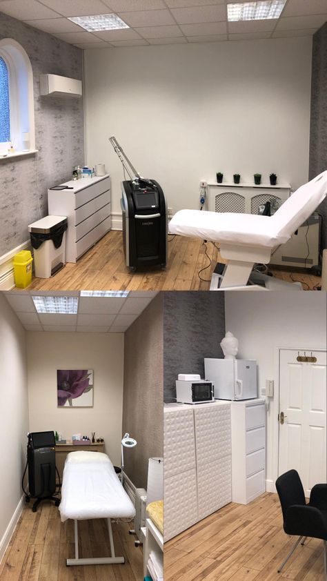 Laser Salon Design, Laser Hair Removal Room Design, Skin Clinic Interior Design, Picosure Tattoo Removal, Spa Room Ideas, Ideas Negocios, Laser Hair Reduction, Clinic Interior, Laser Clinic