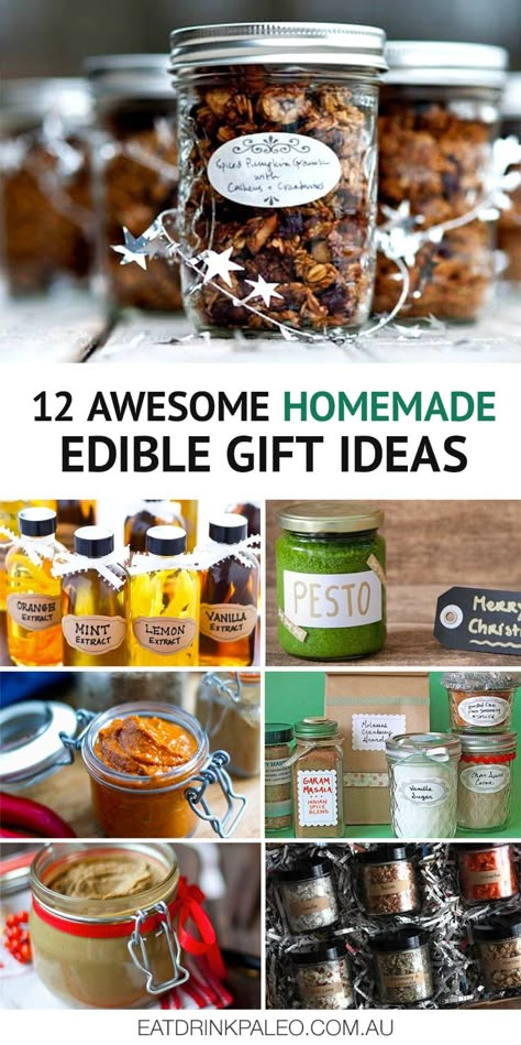 Edible Gifts Homemade, Diy Edible Gifts, Edible Gift Ideas, Edible Ideas, Edible Christmas Gifts, Gifts From The Kitchen, Food Gift Ideas, Diy Edible, Diy Food Gifts