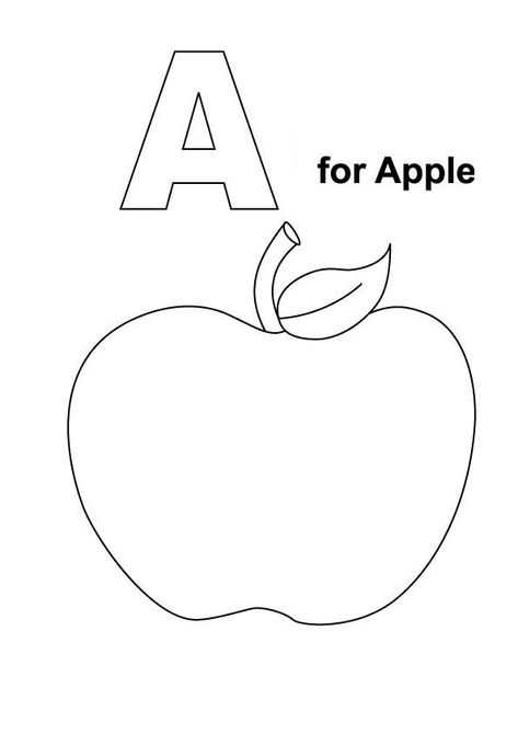 A is for Apple Coloring Page. Free Printable Apple Coloring Pages For Turtle download and print. Apple Coloring Page Free Printable, Apple Coloring Page, Apple Crafts Preschool, Preschool Apple Activities, A For Apple, Alphabet Flash Cards Printable, A Is For Apple, Minnie Mouse Coloring Pages, Super Mario Coloring Pages