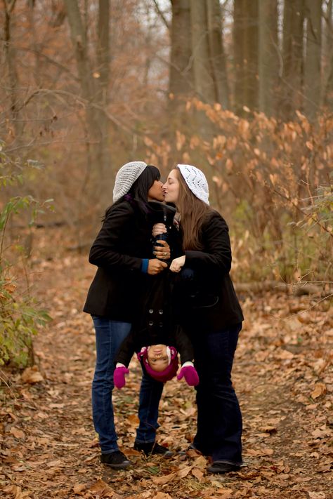 Family engagement shoot. Calley is almost as tall as we are so this wouldn't work but it's so cute. Lesbian Adoption, Lesbian Family Photos, Family Engagement, Marriage Equality, Lgbt Love, True Happiness, Children's Picture Books, Family Mom, Fall Family