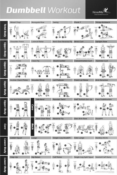 dumbbell-workout-poster-newme Dumbbell Workout Plan, Dumbbell Workout At Home, Fitness Studio Training, Gym Antrenmanları, Dumbell Workout, Gym Weights, Workout Posters, Weight Training Workouts, Workout Chart