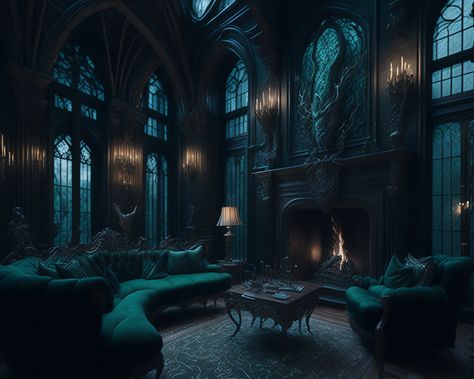 Harry Potter Common Room, Hogwarts Dorm Room, Slytherin Bedroom, Hogwarts Common Rooms, Hogwarts Dorm, Harry Potter Script, Hogwarts Room, Slytherin Room, House Slytherin