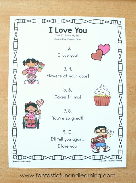 I Love You Preschool Valentine's Day Song - Fantastic Fun & Learning Valentine’s Day Preschool Circle Time, Valentine Day Songs For Preschool, Valentine's Songs For Toddlers, What Is Love Preschool, Songs About Love For Kids, Mothers Day Songs For Toddlers, February Songs For Toddlers, Heart Songs For Toddlers, February Circle Time Songs