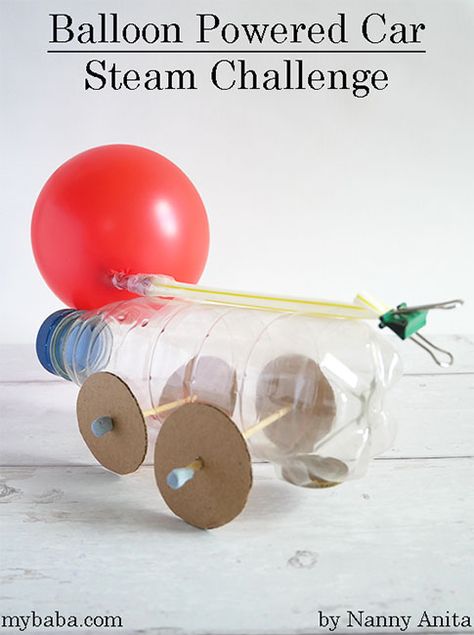 Balloon Powered Car, Newton's Laws Of Motion, Newton's Laws, Newtons Laws Of Motion, Laws Of Motion, Steam Challenges, Balloon Cars, Stem Teacher, Stem Challenge