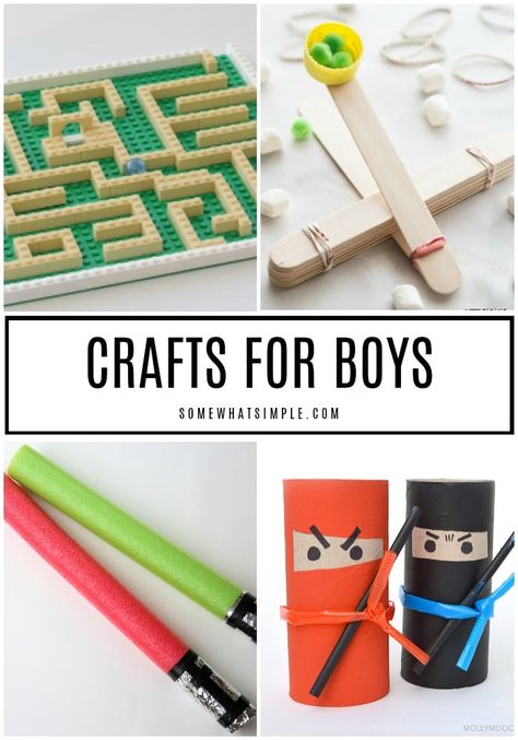 From Catapults to Light Sabers and everything in between, these craft ideas for boys are a great way to spend the afternoon! #Crafts #CraftsForBoys #BoysCrafts #BoysActivities Craft Ideas For Boys, Diy Ballon, Afternoon Crafts, Activities For Boys, Easy Arts And Crafts, Art And Craft Videos, Crafts For Boys, Diy Spring, Camping Crafts