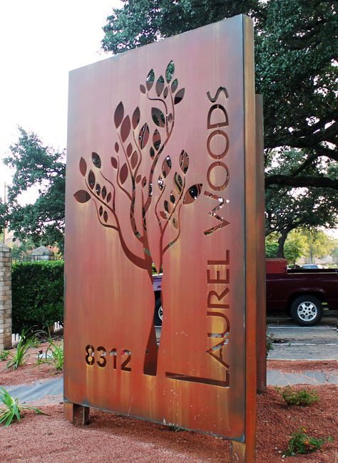 Monument Signage, Entrance Signage, Signs Design, Metal Signage, Monument Signs, Exterior Signage, Outdoor Signage, Entrance Sign, Entrance Design