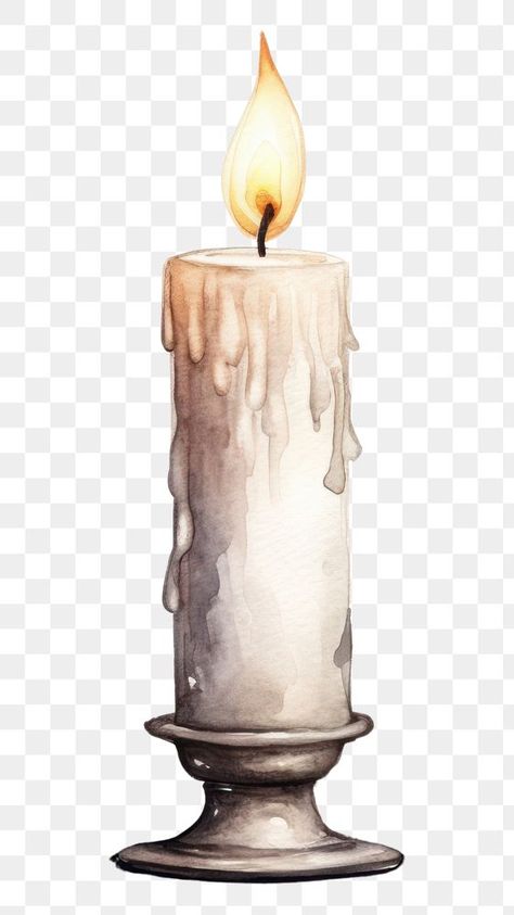 Melting Candle Aesthetic, Drawing Of A Candle, Melted Candles Aesthetic, Candle Flame Art, Candles Drawing, Candle Collage, Watercolor Candle, Candle Watercolor, Candle Png