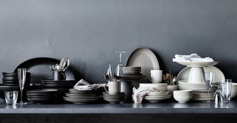 Shop for Craft Minimalist Tabletop Collection at Crate & Barrel. Browse a variety of furniture, housewares and decor. Order online. Warm Minimalism, Cream Mugs, Grey Plates, Grey Mugs, Serving Bowl Set, Platter Set, White Dinner Plates, Crate Barrel, Mini Bowls