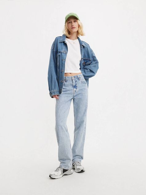 Levis Outfit, Office Wardrobe, Streetwear Fits, 90s Denim, Levi Jeans Women, Vintage Fits, Loose Jeans, Levis Women, Straight Jeans