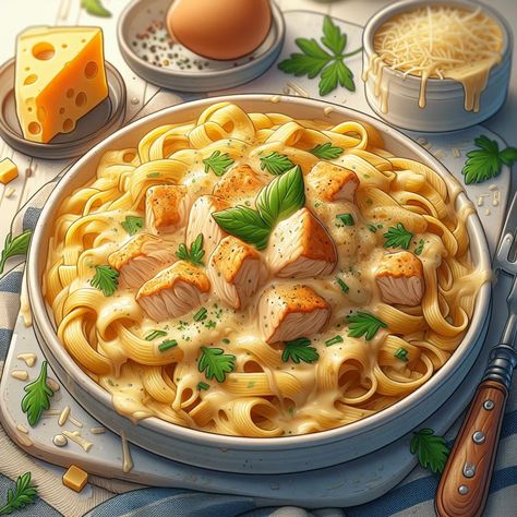 Instant Pot Chicken Alfredo - Freezer Meal Pasta Artwork, Fantasy Food Art, Healthy Asian Chicken Recipes, Instant Pot Chicken Alfredo, Flavorful Chicken Breast Recipes, Protein Pasta Recipes, Easy Healthy Pasta Recipes, Low Calorie Pasta, Instant Pot Freezer Meals