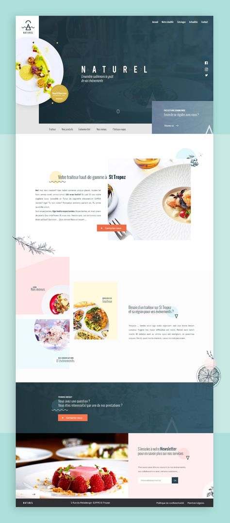 Website for a caterer - Naturel - 1day/1site on Behance Recipe Website Design, Catering Website Design, Catering Website, Cooking Website, Website Design Inspiration Business, Restaurant Website Design, Food Web Design, Unique Web Design, Recipe App