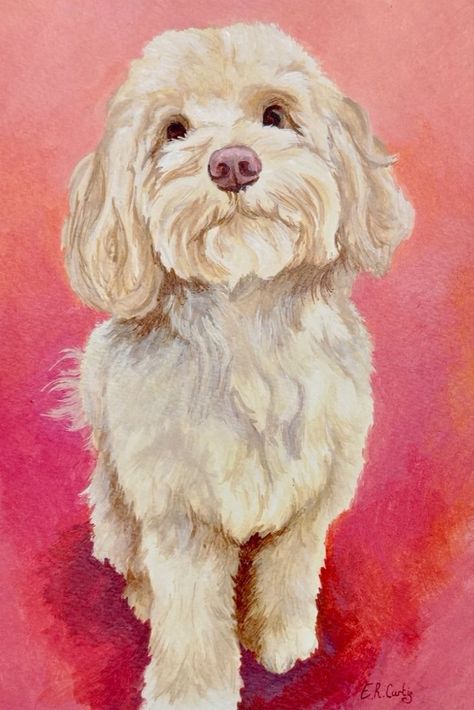 Photo To Painting, Master Watercolor, Dog Portraits Art, Small Artwork, Dog Photo, Acrylic Artwork, Watercolor Dog, Painting Wall Art, Painting Gift