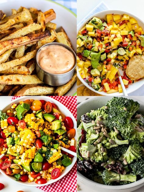 Healthy Sides Dishes, Side Dishes For Sandwiches, Healthy Sides For Burgers, Burger Sides, Easy Healthy Side Dishes, Burger Side Dishes, Lunch Sides, Sandwich Sides, Sides Dishes