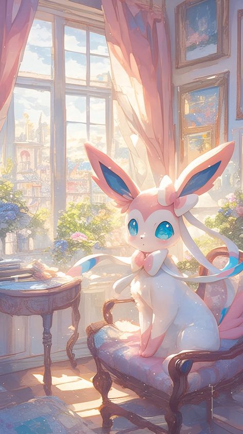 Eevee Wallpaper, Fairy Type Pokemon, Eevee Cute, Pokemon Realistic, Pokemon Eevee Evolutions, Pokémon Art, Pokemon Eeveelutions, Eevee Evolutions, Pokemon Eevee