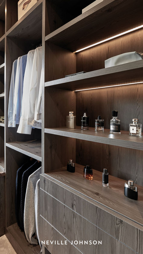 Designed and custom-crafted with luxury in mind, our gloriously stylish men’s walk-in wardrobes are fit for the sharpest of suits, the smartest of shoes and the sleekest of accessories - like this, our latest client case study, showcased in our latest blog.

Guaranteed to help any well-dressed gent maintain their sartorial edge, click the link to learn more about this meticulously masculine closet - and discover how your can begin your own Neville Johnson journey. Men Walk In Closet Ideas, Mens Closet Accessories Organization, Dressing Table In Walk In Wardrobe, Man Walk In Closet, Masculine Walk In Closet, Walk In Closet For Men, Men’s Closet Layout, Mens Closet Design, Men Walk In Closet