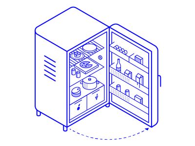 The Fridge Freezer Illustration, Fridge Illustration, Electronics Illustration, Fridge Design, Interior Design Portfolio Layout, Pop Illustration, Isometric Drawing, Portfolio Design Layout, Isometric Art