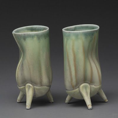 Elizabeth Kendall slab built tumblers Clay Cylinders, Extruded Pottery, Thursday Inspiration, Slab Ceramics, Pottery Form, Ceramics Art, Pottery Pot, Pottery Handbuilding, Drinking Vessels