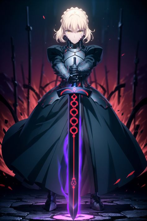 Saber Alter 💛 Fate Alter Saber Wallpapers, Saber Alter Wallpapers, Saber Alter Fanart, Fate Alter, Fate Stay Saber, Fate Extra Saber, Fate Artoria Pendragon, Fate Stay Night Characters, Artoria Alter