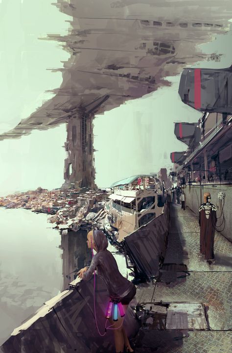 Rpg City, Kota Masa Depan, Sztuka Science Fiction, Science Fiction Kunst, Rpg Wallpaper, Concept Art Landscape, Sci Fi Landscape, Sci Fi City, Sci Fi Environment