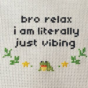 Tiny Frog Cross Stitch, Small Frog Cross Stitch Pattern, Cross Stitch Designs Meme, Subversive Cross Stitch Patterns Free Funny, Frog Cross Stitch Pattern Free, Easy Cross Stitch Patterns For Beginners Free, Cross Stitch Memes, Funny Cross Stitch Patterns Free, Simple Cross Stitch Patterns Free