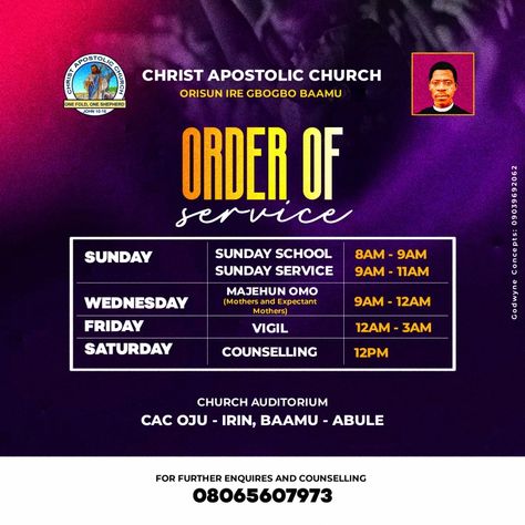 Church Order Of Service, Church Service, Church Graphic Design, Order Of Service, Church Design, Sunday School, Banner Design, Flyer Design, Background Design