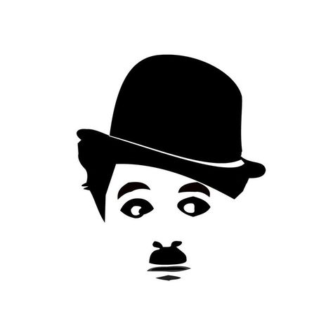 Charlie Chaplan, Deaf Culture, film history, video, portrait, art, visual communication Pop Art, Mail Art, ポップアート ポスター, 흑백 그림, Silhouette Stencil, Charlie Chaplin, Art Pop, Stencil Art, Silhouette Art