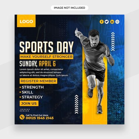 Sports Day Flyer, Facebook Cover Template, Sports Day, Cover Template, Sports Brands, Sports Logo, Text Design, Facebook Cover, Media Post