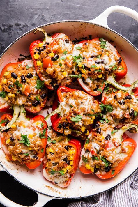 Pepper Recipes Healthy, Easy Stuffed Pepper Recipe, Vegan Stuffed Peppers, Vegetarian Stuffed Peppers, The Modern Proper, Modern Proper, Breakfast Low Carb, Easy Healthy Dinner, Tasty Vegetarian Recipes