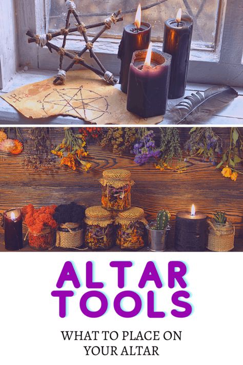 Set Up An Altar, How To Set Up A Witch Alter, Setting Up An Alter, Witch Alter Set Up Ideas, Witch Altar Items, Pagan Altar Set Up, Alter Cloth Pagan, Altar Cloth Ideas, Alter Set Up Witchcraft