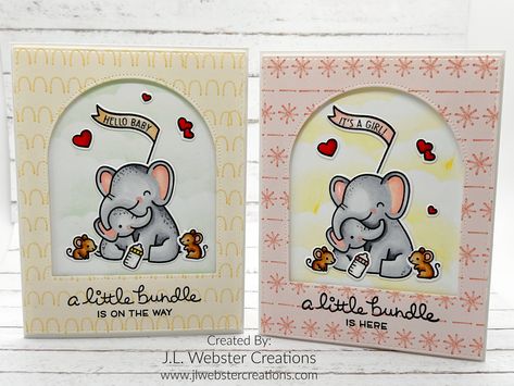 Todays cards features the brand new Elephant Parade stamp set from Lawn Fawn! Elephant Parade Cards, Clouds Stencil, Two Elephants, Cloud Background, Cloud Stencil, Elephant Parade, Garden Window, Bulk Up, Paper Color