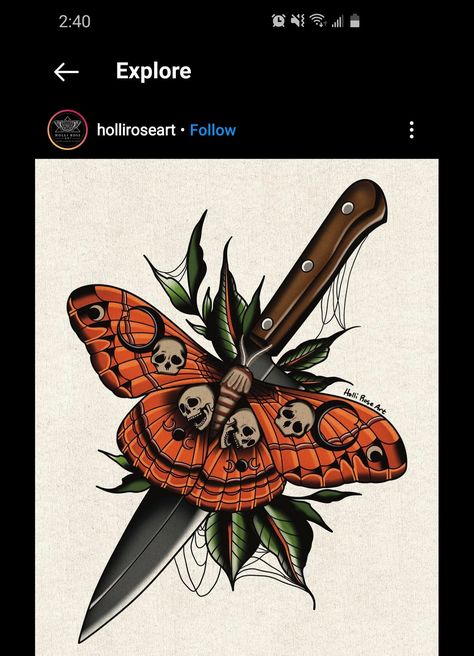 Moth Drawing, Knife Tattoo, Bug Tattoo, Witch Tattoo, Moth Art, Chest Piece Tattoos, Moth Tattoo, Spooky Tattoos, Gothic Tattoo