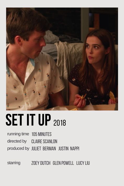 Set It Up Poster, Set It Up Movie Poster, Up Minimalist Poster, Up Poster, Set It Up, Glen Powell, Minimalist Movie Poster, Poster Minimalist, Movie Posters Minimalist