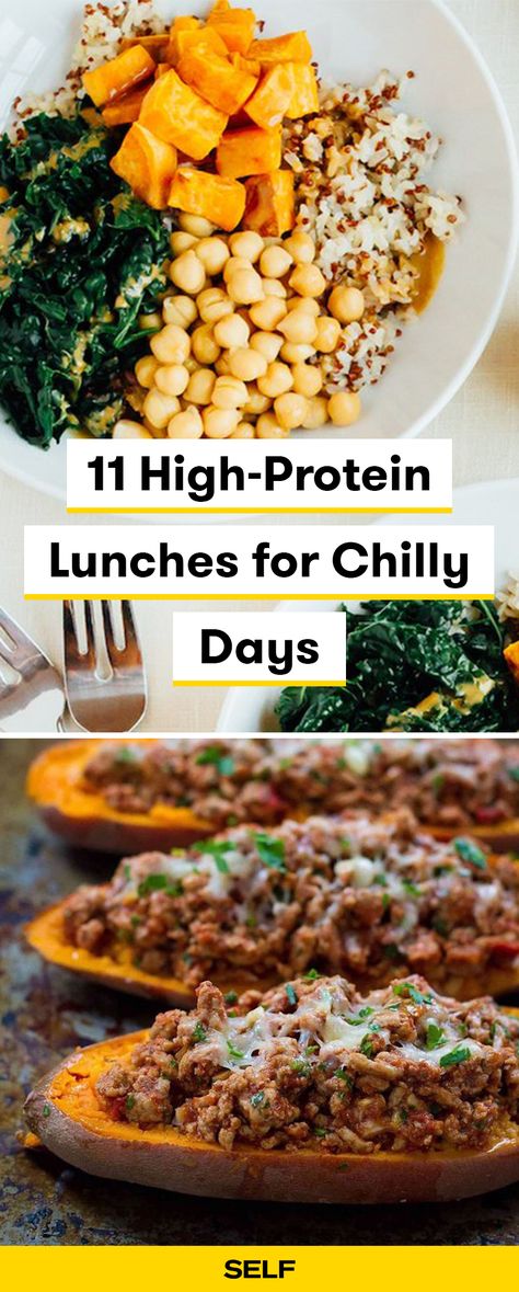 These high-protein lunches are great for work or school. Let these fall recipes warm you up with the delicious flavors of sweet potatoes, butternut squash, Brussels sprouts, and so much more. Healthy Winter Lunches For Work, Fall Protein Bowl, Butternut Squash Protein Bowl, High Protein Fall Meal Prep, High Protein Fall Salad, Easy Healthy Fall Lunches, High Protein Filling Lunch, High Protein Brussel Sprouts, Healthy Fall Recipes High Protein