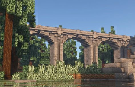 Whether you’re playing Survival or Creative, a Minecraft bridge can be useful for crossing rivers, ravines, canyons, lava lakes or hostile landscapes quickly. Chalet Minecraft, Mansion Minecraft, Villa Minecraft, Minecraft Bridge, Minecraft Castle Designs, Bridge Ideas, Construction Minecraft, Minecraft Decoration, Minecraft Houses Survival