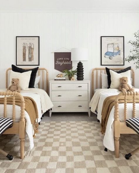 We love the look of Jenny Lind beds and we are sharing our favorite along with 8 other spindle bed options you'll love! This style is so sweet and classic. It's perfect for any child's room and will go with any decor style! Living Room Pillow Decor, Twin Beds For Boys, Twin Boys Bedroom, Bunk Beds For Boys Room, Shared Boys Rooms, Boys Shared Bedroom, Slow Days, Kids Bed Frames, Kids Rooms Inspo