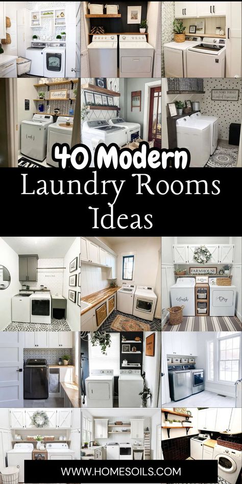 Transform your space with 40 modern laundry room ideas that combine style and efficiency for the ultimate chore experience. Visit our site for inspiring design tips! Laundry Room With Tv, Laundry Room With Black And White Tile, Laundry Room Galley Layout, Laundry Room With Storage Ideas, Luxurious Laundry Room Ideas, Transitional Laundry Room Ideas, Small Laundry Room Layout Floor Plans, Mud Rooms With Laundry, Laundry Room Ideas For Top Loaders