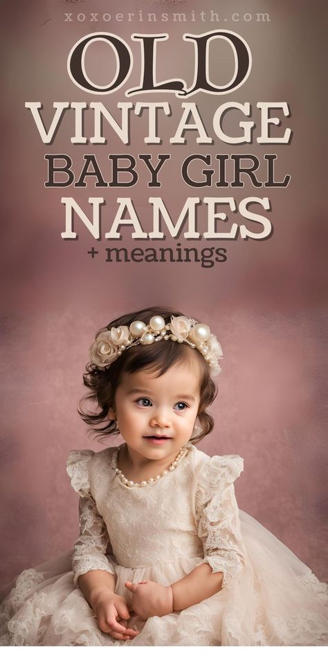 adorable little girl in lace dress and pearls and tile old vintage baby girl names 1950s Girl Names, Old Baby Names Vintage, Royal Names Girl, Old Money Girl Names, Old Baby Names, Baby Girl Names Rare, Victorian Girl Names, Cool Girl Names