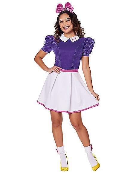 Adult Daisy Duck Costume - Mickey and Friends - Spirithalloween.com Daisy Running Costume, Diy Daisy Duck Costume For Women, Daisy Duck Costume For Women, Donald And Daisy Duck Costumes, Minnie And Daisy Costume, Daisy Duck Costume, Minnie Y Daisy, Donald Duck Costume, Costume Duo