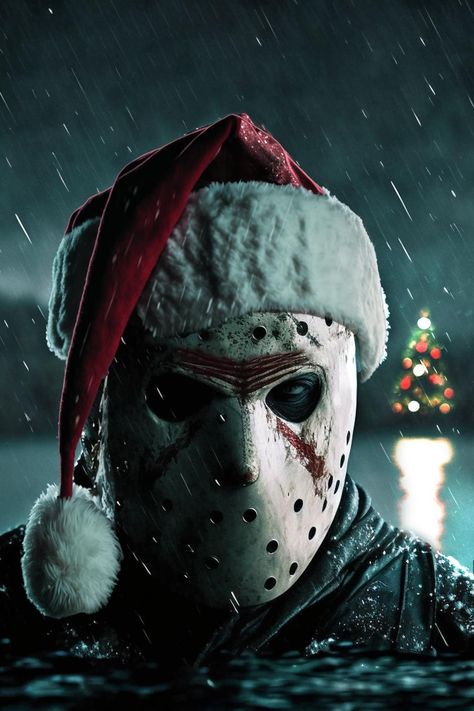 Jason Voorhees Christmas, Spooky Christmas Wallpaper, Jason Voorhees Wallpaper, Wallpapers 2024, Reaper Art, Christmas Wallpaper Hd, Joker Comic, Jason Vorhees, Christmas Horror