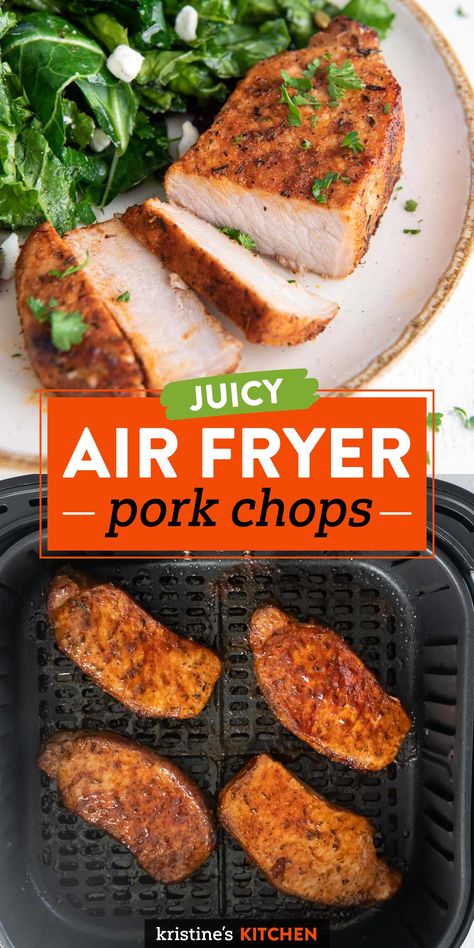 Best Air Fryer Pork Chops, Air Fry Pork Chops, Air Fryer Recipes Pork, Boneless Pork Chop Recipes, Air Fryer Pork, Cooking Pork Chops, Air Fryer Pork Chops, The Best Air Fryer, Juicy Pork Chops