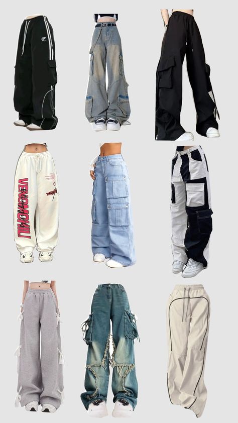 Drawing Of Cargo Pants, Outfit Ideas For School Baggy, Clothing Styles Baggy, Baggy Y2k Cargo Pants, Baggy Outfit Ideas For Women, Baggy Pants Reference, Baggy Jeans And Crop Top Outfit, Cute Baggy Clothes, Baggy Outfits Ideas