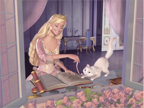 Princess Anneliese and her cat, Serafina from Barbie as the Princess and the Pauper Barbie Cat, The Princess And The Pauper, Barbie Swan Lake, Princess And The Pauper, Princess Movies, Barbie Cartoon, Barbie Images, Old Disney, Pinterest Aesthetic