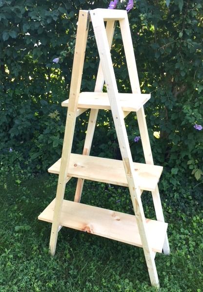 Diy Plant Ladder, Ladder Stand, Ladder Plant Stand, Kids Woodworking, Plant Ladder, Ladder Stands, Easy Woodworking Ideas, Diy Ladder, Stand Shelf