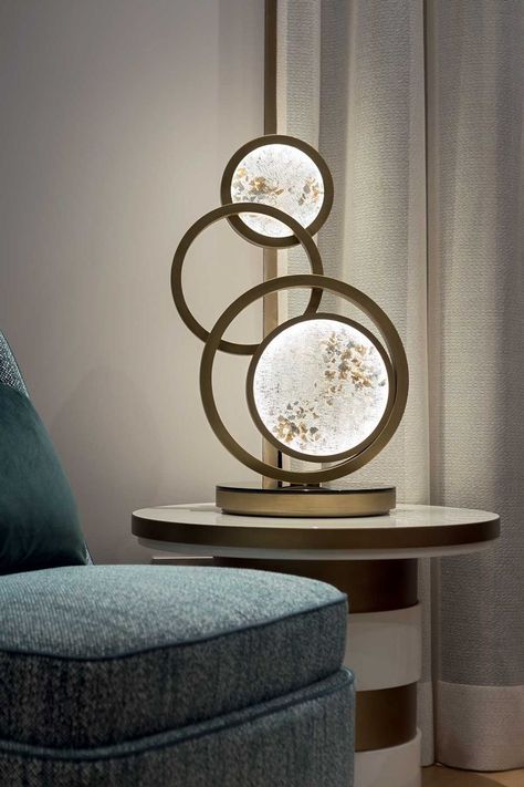 Modern Side Table Lamp, Reading Armchair, Casa Hobbit, Designer Table Lamps, Moon Table, House Lamp, Beautiful Table Lamp, Side Table Lamps, Decorative Table Lamps