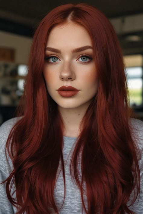 Pale Skin And Red Hair, Red Hair For Winter Skin, Dark Red Hair Makeup, Dark Red Hair Pale Skin, Rich Red Hair Color, Cool Tone Red Hair, Red Hair Makeup Ideas, Fall Red Hair Color, Best Red Hair Color